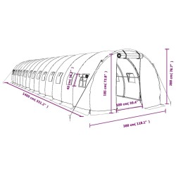 Оранжерия със стоманена рамка бяла 42 м² 14x3x2 м