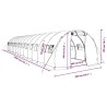 Оранжерия със стоманена рамка бяла 42 м² 14x3x2 м