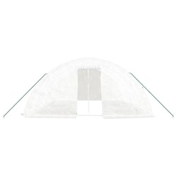 Оранжерия със стоманена рамка бяла 30 м² 6x5x2,3 м