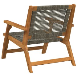 Градински столове  2 броя Сив 76x67x73.5 см От масивно акациева дървесина