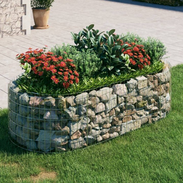 Габион повдигната леха, поцинковано желязо, 200x100x50 cм