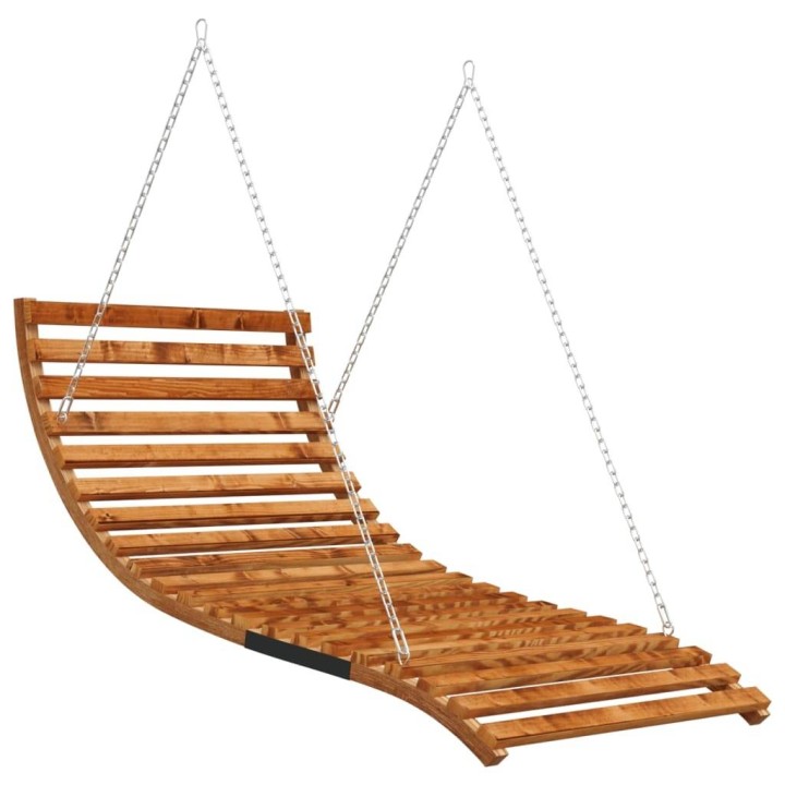 Люлка легло, извито дърво масив с тиков финиш, 115x147x46 см