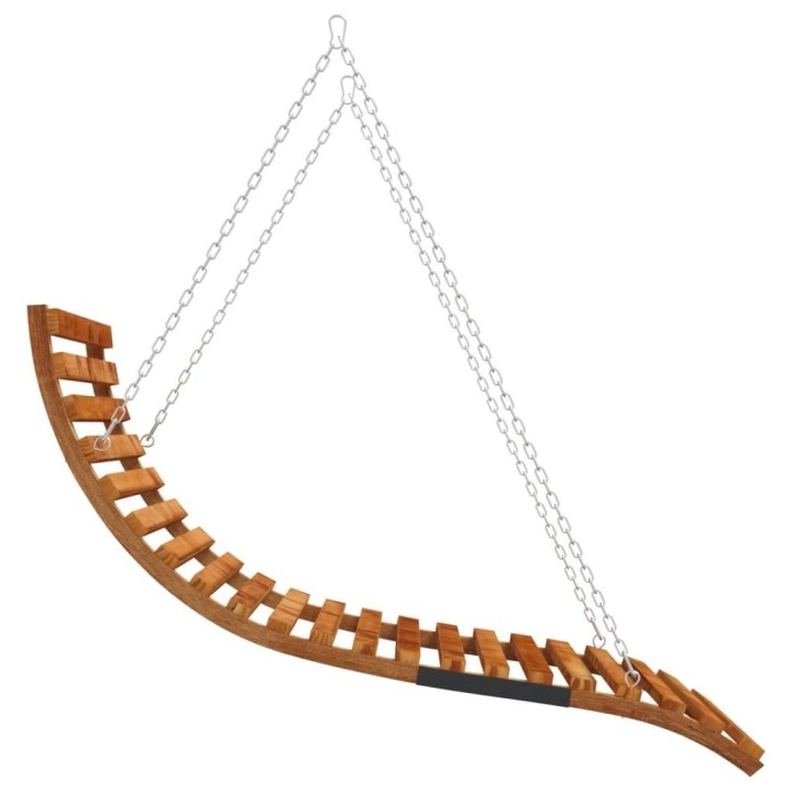 Люлка легло, извито дърво масив с тиков финиш, 115x147x46 см