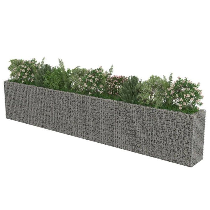Габион повдигната леха, поцинкована стомана, 540x50x100 cм