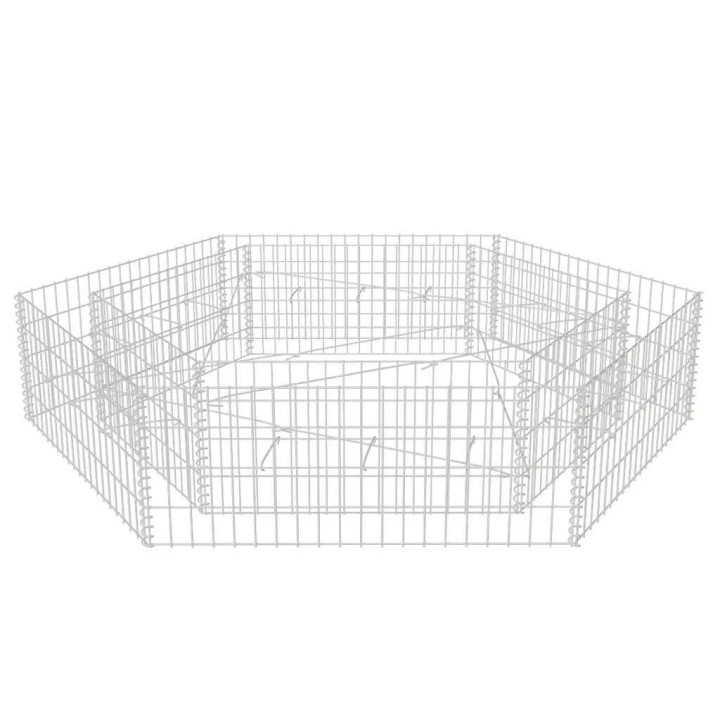 Хексагонален габион повдигната леха, 200x173x40 cм