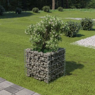 Габион повдигната леха, поцинкована стомана, 50x50x50 cм