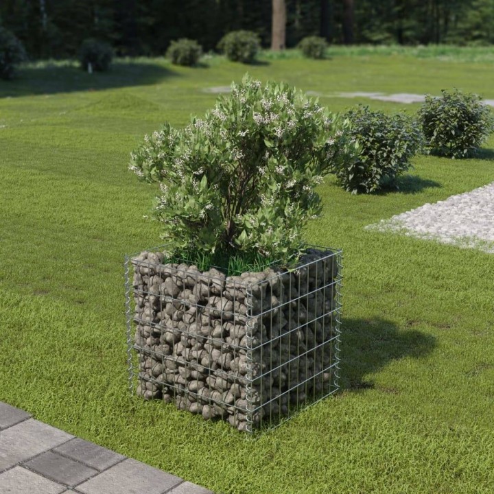 Габион повдигната леха, поцинкована стомана, 50x50x50 cм