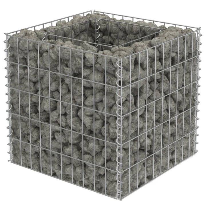 Габион повдигната леха, поцинкована стомана, 50x50x50 cм