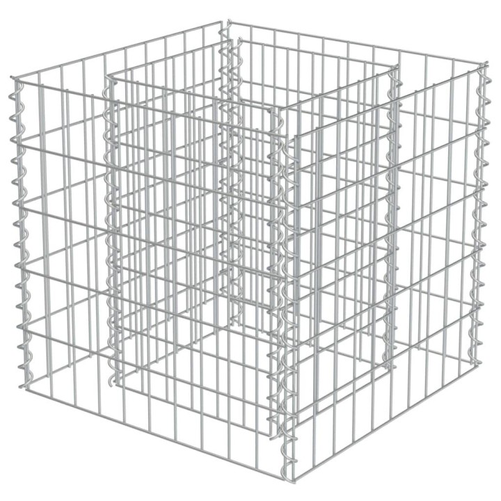 Габион повдигната леха, поцинкована стомана, 50x50x50 cм