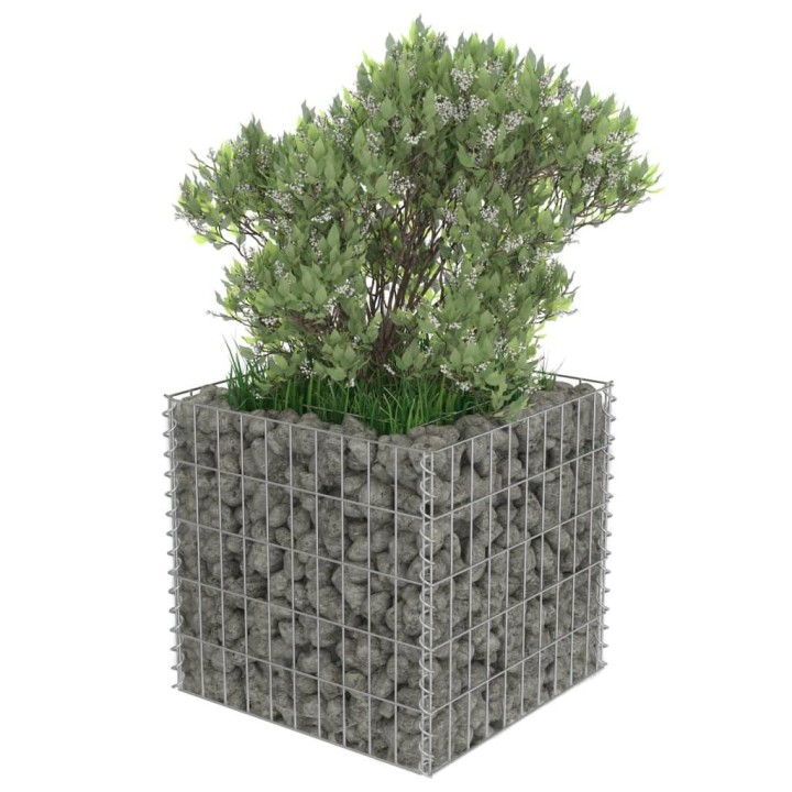 Габион повдигната леха, поцинкована стомана, 50x50x50 cм