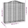 Дъговидна габионна кошница 200x50x180/200 см поцинковано желязо