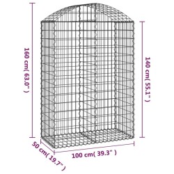 Дъговидна габионна кошница 100x50x140/160 см поцинковано желязо