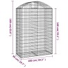 Дъговидна габионна кошница 100x50x140/160 см поцинковано желязо