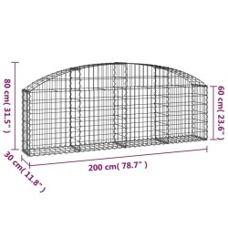 Дъговидна габионна кошница 200x30x60/80 см поцинковано желязо