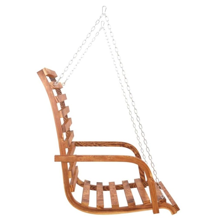 Люлка легло, извито дърво масив с тиков финиш, 126x63x92 см