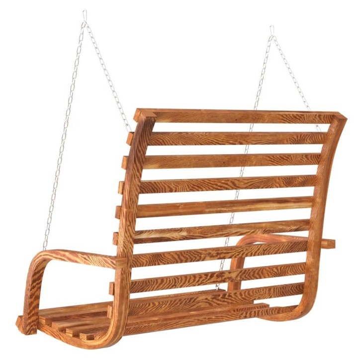 Люлка легло, извито дърво масив с тиков финиш, 126x63x92 см