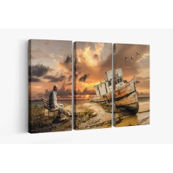 Картина на Старец и лодка - k2845813 -PAGAGAL